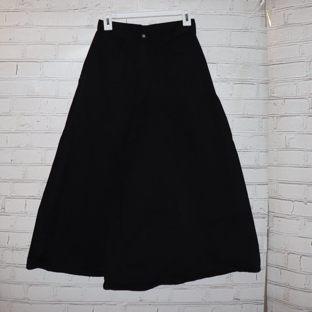 🖤 Frontier Classics Black Bell‑Bottom Pants · Kids Size 10 · HUGE 52" Bells